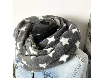 Loop-Schal Fleece grau mit Sternen