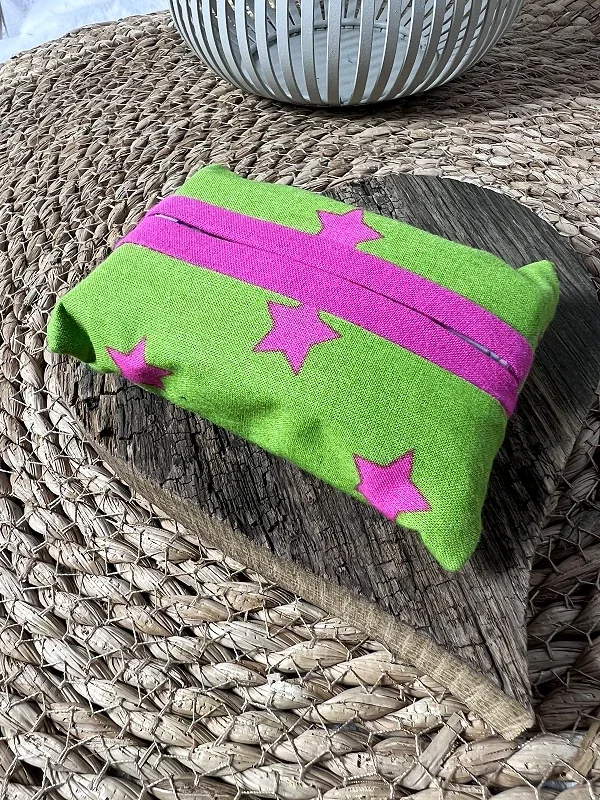 Taschentuchtasche grün mit Sterne