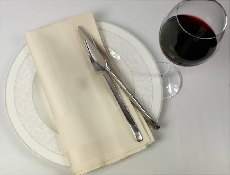 Farbige Servietten aus 100% Baumwolle mit umlaufender Atlaskante