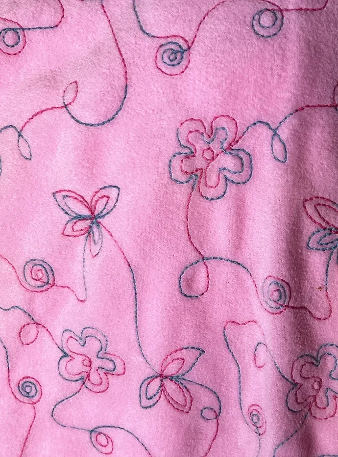 Loop-Schal Fleece rosa mit Stickerei